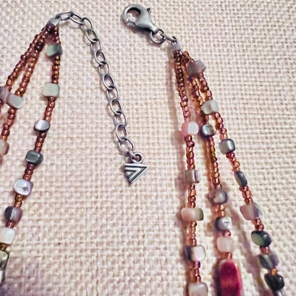 Silpada 925 Sterling Shell Sponge Coral Abalone  Beads 16” 2”Extender Necklace - Picture 6 of 9